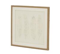 Lemon Pavilion Furniture and Decor Alta Feathers Art Mounted in Beaded Frame - L2 x W50 x H50 cm - Brown in Light Brown Lemon Pavilion Furniture and Decor Light Brown