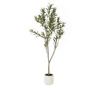 Lemon Pavilion Furniture and Decor Apulia Olive Tree in Pot 150 cm, Plastic, Height 150 cm, Brown/White in Brown Lemon Pavilion Furniture and Decor Brown