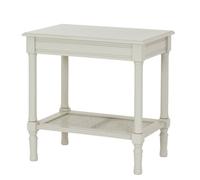 Lemon Pavilion Furniture and Decor Belmont Rattan Collection Table - Wood - L40 x W60 x H60 cm - White Lemon Pavilion Furniture and Decor White