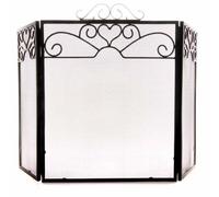 Lemon Pavilion Furniture and Decor Chrome Topped Three Fold Fire Screen, L23 x W98 x H65 cm, Black/Silver in Black Lemon Pavilion Furniture and Decor Black