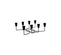 Lemon Pavilion Furniture and Decor Circular 8 Piece Candle Holder - Iron - L12 x W28 x H34 cm - Black Lemon Pavilion Furniture and Decor Black