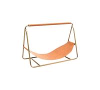 Lemon Pavilion Furniture and Decor Contemporary Hanging Leather Kindling Holder - L26.5 x W60 x H40 cm in Gold Lemon Pavilion Furniture and Decor Gold