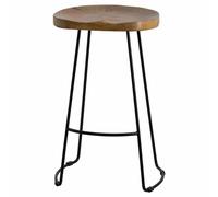 Lemon Pavilion Furniture and Decor Franklin Hardwood Shaped Barstool - L35 x W40 x H75 cm - Black/Brown Lemon Pavilion Furniture and Decor Multicolor