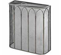 Lemon Pavilion Furniture and Decor Gothic Antique Pewter Firescreen - Metal - L21 x W55 x H65 cm in Grey Lemon Pavilion Furniture and Decor Grey