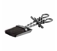Lemon Pavilion Furniture and Decor Hearth Tidy Set with Hand Turned Loop Handle - L10 x W14 x H37 cm in Grey Lemon Pavilion Furniture and Decor Grey