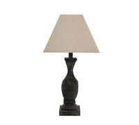 Lemon Pavilion Furniture and Decor Incia Fluted Wooden Table Lamp, Fabric/Wood, L12 x W12 x H53 cm, Brown Lemon Pavilion Furniture and Decor Brown