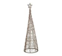 Lemon Pavilion Furniture and Decor Large Led Christmas Tree with Star, Wicker, L40 x W40 x H130 cm, Brown Lemon Pavilion Furniture and Decor Brown