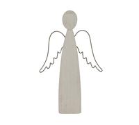 Lemon Pavilion Furniture and Decor Large Whitewashed Rustic Standing Angel Decoration - L4xW18xH37 cm in White Lemon Pavilion Furniture and Decor White