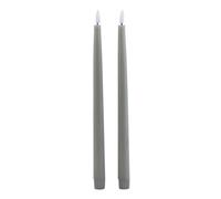 Lemon Pavilion Furniture and Decor Luxe Collection LED Dinner Candles, Set of 2, L2 x W2 x H25 cm - Grey Lemon Pavilion Furniture and Decor Grey