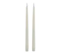 Lemon Pavilion Furniture and Decor Luxe Collection LED Dinner Candles, Set of 2, L2 x W2 x H25 cm - Taupe in Brown Lemon Pavilion Furniture and Decor Brown