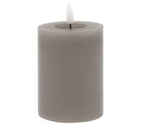 Lemon Pavilion Furniture and Decor Luxe Collection Melt Effect LED Candle - Wax - L8 x W8 x H10 cm - Grey Lemon Pavilion Furniture and Decor Grey