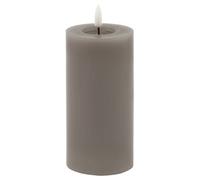 Lemon Pavilion Furniture and Decor Luxe Collection Melt Effect LED Candle - Wax - L8 x W8 x H15 cm - Grey Lemon Pavilion Furniture and Decor Grey