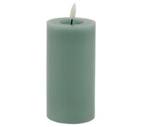 Lemon Pavilion Furniture and Decor Luxe Collection Melt Effect LED Candle - Wax - L8 x W8 x H15 cm - Sage in Green Lemon Pavilion Furniture and Decor Green