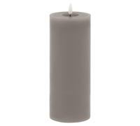 Lemon Pavilion Furniture and Decor Luxe Collection Melt Effect LED Candle - Wax - L9 x W9 x H23 cm - Grey Lemon Pavilion Furniture and Decor Grey