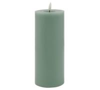Lemon Pavilion Furniture and Decor Luxe Collection Melt Effect LED Candle - Wax - L9 x W9 x H23 cm - Sage in Green Lemon Pavilion Furniture and Decor Green