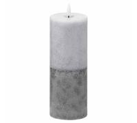 Lemon Pavilion Furniture and Decor Luxe Collection Natural Glow 3x8 Dipped LED Candle - L7 x W7 x H20 cm in Grey Lemon Pavilion Furniture and Decor Grey