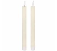 Lemon Pavilion Furniture and Decor Luxe Collection Natural Glow S/ 2 Ivory LED Dinner Candles in White Lemon Pavilion Furniture and Decor White