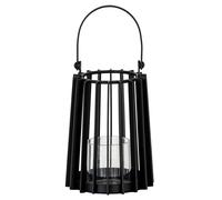 Lemon Pavilion Furniture and Decor Lynk Small Lantern with Handle and Candle Holder L12xW12xH24 cm Black Lemon Pavilion Furniture and Decor Black