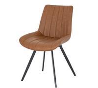 Lemon Pavilion Furniture and Decor Malmo Tan Swivel Dining Chair - Metal - L63 x W58 x H56 cm - Brown Lemon Pavilion Furniture and Decor Brown