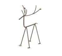 Lemon Pavilion Furniture and Decor Medium Rustic Reindeer on Stand Decoration - L11xW20xH29 cm - Silver in White Lemon Pavilion Furniture and Decor White