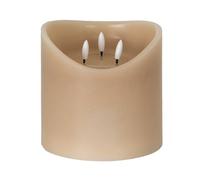 Lemon Pavilion Furniture and Decor Natural Glow 6x6 Melted LED Candle - Plastic - L15xW15xH15 cm - Taupe Lemon Pavilion Furniture and Decor Taupe