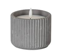 Lemon Pavilion Furniture and Decor Natural Glow Ribbed Medium Led Candle - Wax - L7xW7xH9 cm - Grey Lemon Pavilion Furniture and Decor Grey