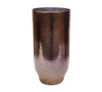 Lemon Pavilion Furniture and Decor Opulent Metallic Tall Glass Vase, Glass, L16 x W16 x H32.5 cm - Bronze in Brown Lemon Pavilion Furniture and Decor Brown