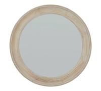 Lemon Pavilion Furniture and Decor Round Framed Mirror - Washed Wood - L4 x W90 x H90 cm - Antique White Lemon Pavilion Furniture and Decor White