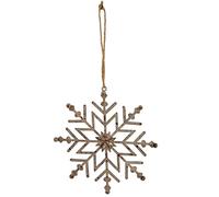 Lemon Pavilion Furniture and Decor Rustic Hanging Ice Snowflake Bauble Decoration - L1xW13xH13 cm - White Lemon Pavilion Furniture and Decor White