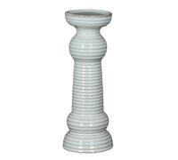 Lemon Pavilion Furniture and Decor Sile Medium Pillar Candle Holder - Ceramic - L11 x W11 x H31cm - White Lemon Pavilion Furniture and Decor White