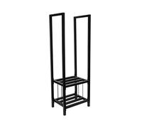 Lemon Pavilion Furniture and Decor Tall Square Shelved Log Storage - L38 x W42 x H120 cm - Black Lemon Pavilion Furniture and Decor Black