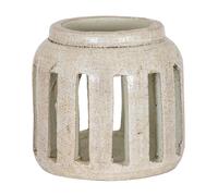 Lemon Pavilion Furniture and Decor Tarn Collection Medium Candle Holder - Ceramic - L20 x W20 x H19 cm in White Lemon Pavilion Furniture and Decor White Medium