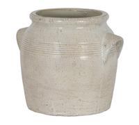 Lemon Pavilion Furniture and Decor Tarn Collection Medium Pot with Handles - Ceramic - L22 x W26 x H22 cm in White Lemon Pavilion Furniture and Decor White Medium
