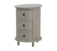 Lemon Pavilion Furniture and Decor The Camden Collection 3 Drawer Round Side Table - L45 x W45 x H66 cm in Grey Lemon Pavilion Furniture and Decor Grey