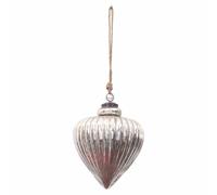 Lemon Pavilion Furniture and Decor The Noel Collection Antique Large Vallupe Bauble - L13 x W13 x H17 cm in Silver Lemon Pavilion Furniture and Decor Silver