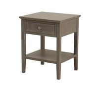 Lemon Pavilion Furniture and Decor The Serene Collection One Drawer Side Table, L43 x W48 x H59 cm - Grey Lemon Pavilion Furniture and Decor Grey