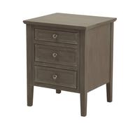 Lemon Pavilion Furniture and Decor The Serene Collection Three Drawer Bedside Table - L43 x W48 x H59 cm in Grey Lemon Pavilion Furniture and Decor Grey