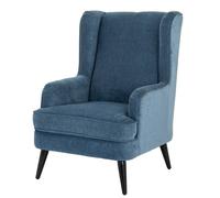 Lemon Pavilion Furniture and Decor Vellis Wingback Occasional Armchair - Metal - L84xW76xH101 cm - Blue Lemon Pavilion Furniture and Decor Blue