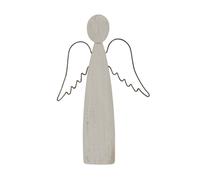Lemon Pavilion Furniture and Decor Whitewashed Rustic Standing Angel Decoration - L3xW15xH27 cm - White Lemon Pavilion Furniture and Decor White
