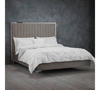 Lemon Pavilion Furniture Berkeley Kingsize Bed - Velvet - L217 x W168 x H142.5 cm - Grey | Size: King Lemon Pavilion Furniture Grey King