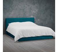 Lemon Pavilion Furniture Berlin Double Bed - Velvet - L200 x W152 x H87 cm - Teal in Blue Lemon Pavilion Furniture Blue Double