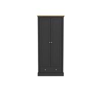 Lemon Pavilion Furniture Devon 2 Door Wardrobe - L56 x W79.7 x H181.5 cm - Charcoal in Black | Size: 1 Pack Lemon Pavilion Furniture Black 1 Pack
