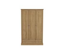 Lemon Pavilion Furniture Devon 3 Door 2 Drawer Wardrobe - L56 x W112.9 x H181.5 cm - Oak in Brown | Size: 1 Pack Lemon Pavilion Furniture Brown 1 Pack
