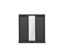Lemon Pavilion Furniture Devon 3 Door Sliding Wardrobe - L59 x W176 x H182 cm - Charcoal in Black | Size: 1 Pack Lemon Pavilion Furniture Black 1 Pack