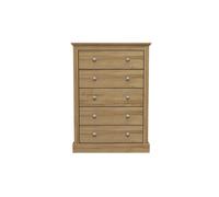 Lemon Pavilion Furniture Devon 5 Drawer Chest - Particle Board - L39.5 x W79 x H111.9 cm - Oak in Brown | Size: 1 Pack Lemon Pavilion Furniture Brown 1 Pack