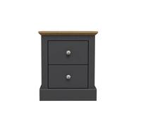 LPD Devon 2 Drawer Bedside Cabinet One Size Grey