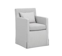 Lemon Pavilion Furniture Hettie Indoor Thin Stripe Dining Chair - Cotton Blend - L63xW58xH87 cm in Grey Lemon Pavilion Furniture Grey