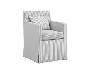 Lemon Pavilion Furniture Hettie Indoor Thin Stripe Dining Chair - Cotton Blend - L63xW58xH87 cm in Grey Lemon Pavilion Furniture Grey