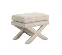 Lemon Pavilion Furniture Rhode Stool - Linen Blend - L45 x W61 x H49.5 cm - Stone - Flat Pack in Beige Lemon Pavilion Furniture Beige