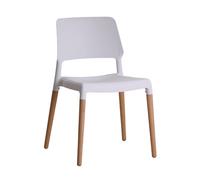 Lemon Pavilion Furniture Riva Chair (Pack of 2) - Plastic/Wood - L54 x W55 x H81 cm - White | Size: 1 Pack Lemon Pavilion Furniture White 1 Pack